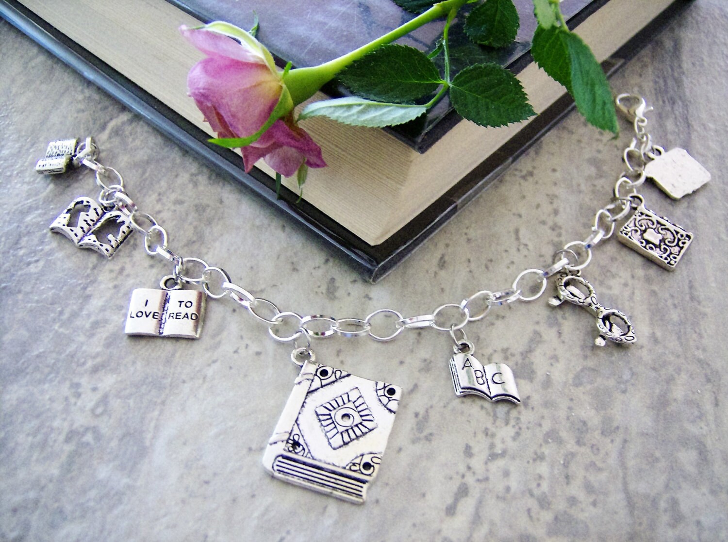 Open Book Charm, Gold Book Charm for Necklace or Bracelet, Librarian Charm,  Gift for Teacher, Love to Read, Book Club Gift, Reading Jewelry 