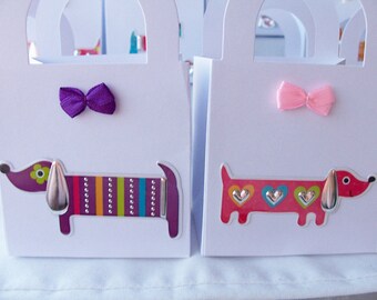 12 Dog themed party favour boxes - gift boxes - birthday/baby shower party favours - dog themed party favour boxes - canine doggy party box