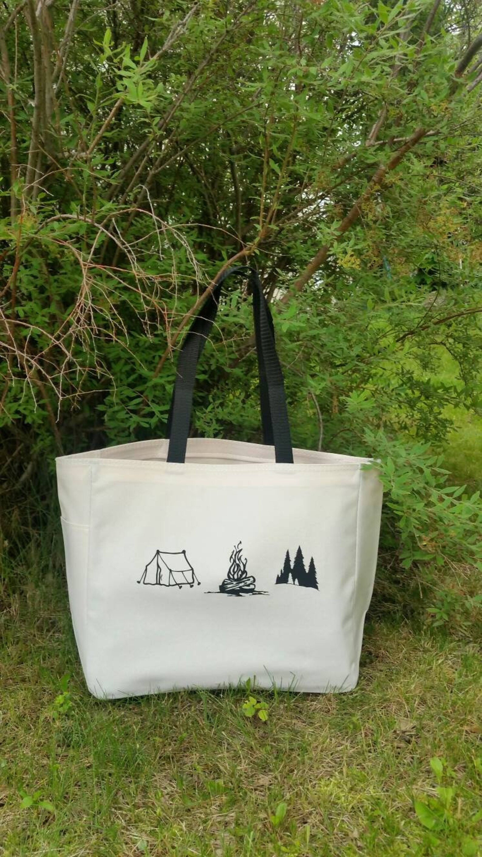 Outdoors Camping Themed Tote Bag Camping Themed Gift Etsy