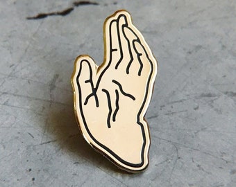 Helping Hand Pin | Gold Hard Enamel Lapel Pin | Helpers Essential Worker Nurse Therapist Counsellor Teacher Social Worker Volunteer Gift