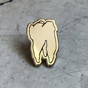 Gold Tooth Pin Molar Wisdom Teeth Dentistry Dentist Dental Hygienist Gift Anatomy Human image 1