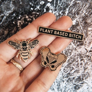 Plant Based Bitch Lapel Pin Vegan Pin Gift for Vegan Plant Based Babe Plant Powered Cruelty Free Vegan As Fuck Accessories image 6