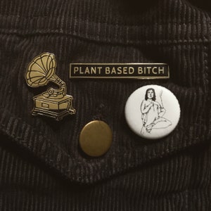 Plant Based Bitch Lapel Pin Vegan Pin Gift for Vegan Plant Based Babe Plant Powered Cruelty Free Vegan As Fuck Accessories zdjęcie 5