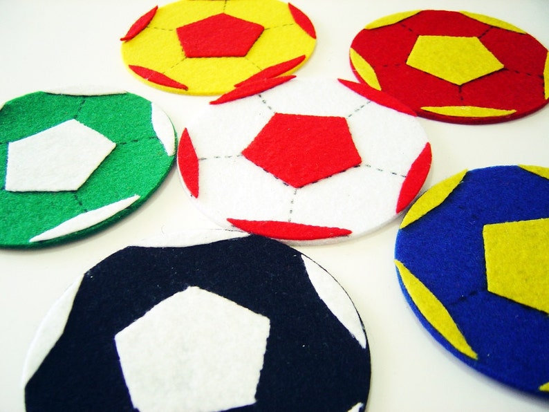 Thick Felt Soccer Ball 6 Pieces Felt Die Cut Soccer Ball Etsy