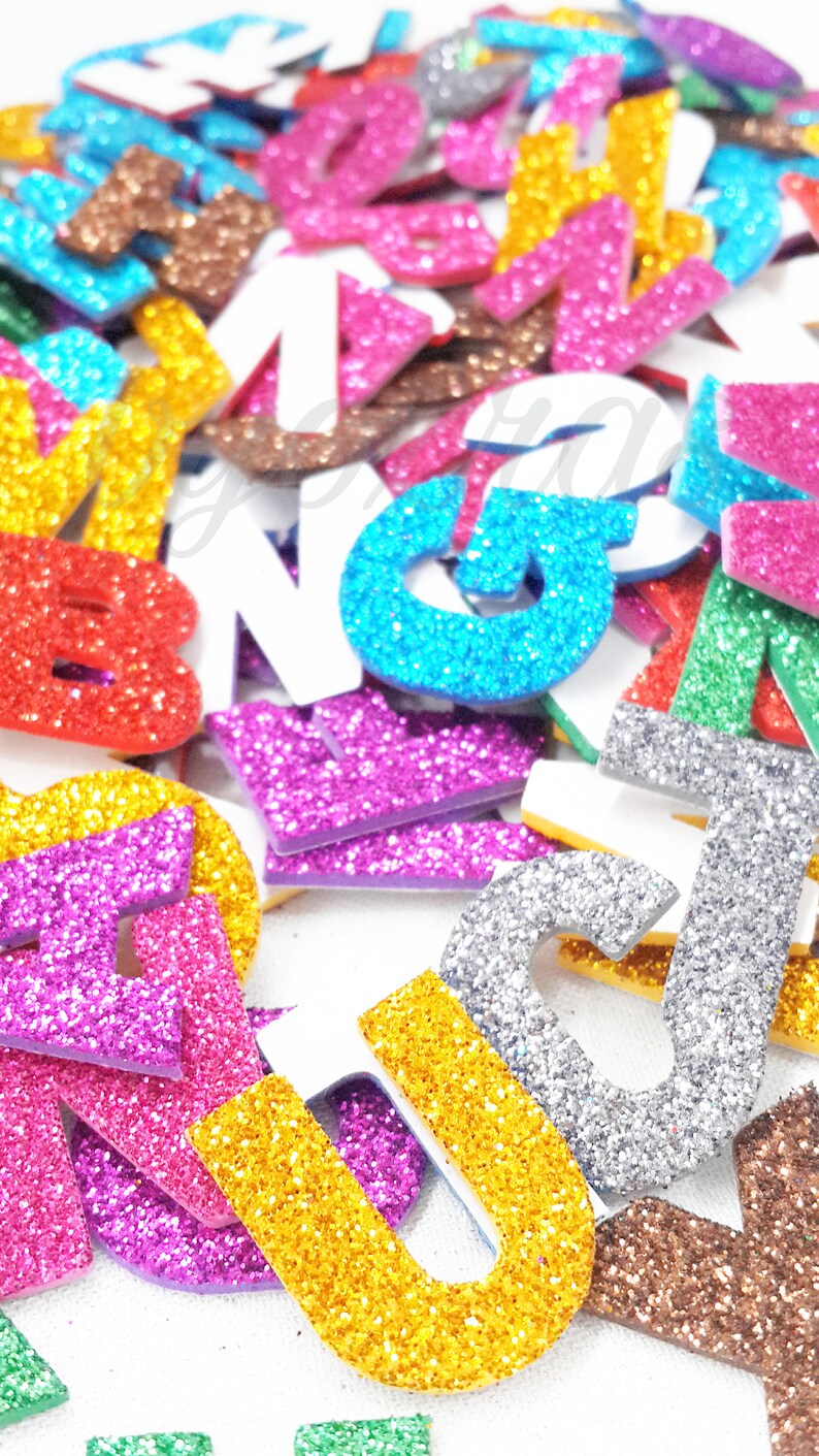 glitter sticker capital letters alphabet set 1 inches great etsy