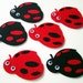 Thick Felt Ladybug Set - 6 Pieces - Felt Die Cut Ladybugs