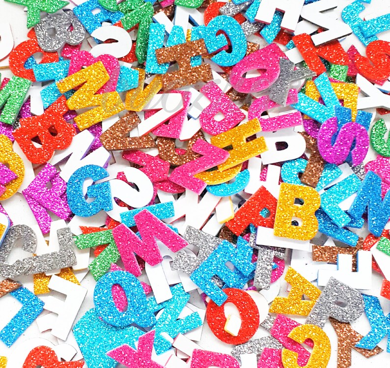 Glitter Sticker Capital Letters Alphabet Set 1 Inches Great Etsy