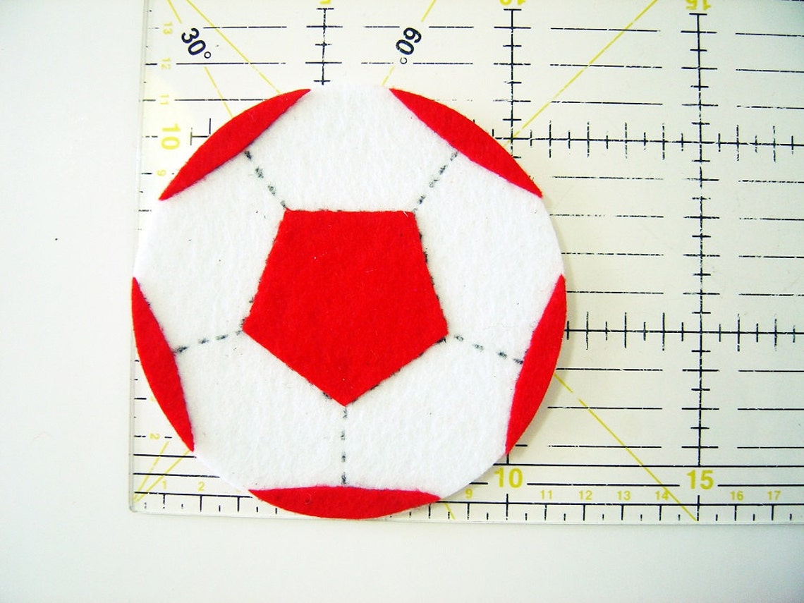 Thick Felt Soccer Ball 6 Pieces Felt Die Cut Soccer Ball Etsy