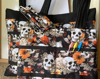 Autumn Skulls Tote Bags and Masks