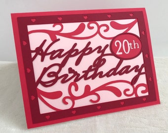 MILESTONE BIRTHDAY CARD: 20th Birthday Greeting Card - Happy 20th Birthday Card - Personalized Card - Custom Card - 20 Years Old Birthday