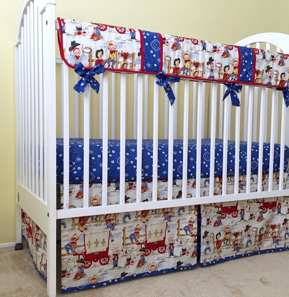 Lil Cowpokes Bumperless Crib Bedding Set Includes Rail