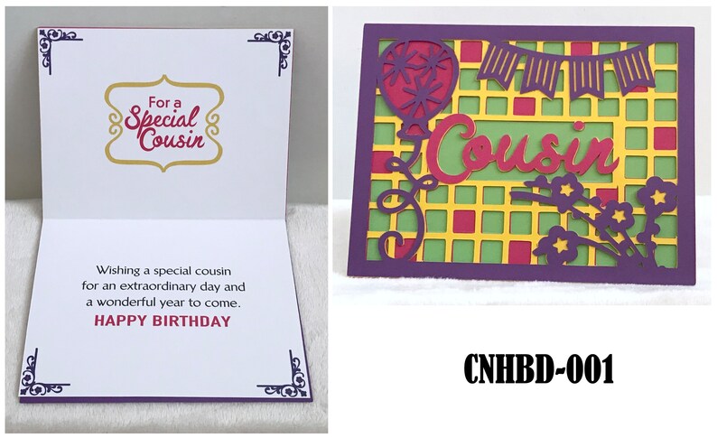 BIRTHDAY CARD for HER: Cousin Birthday Card - Personalized Birthday ...