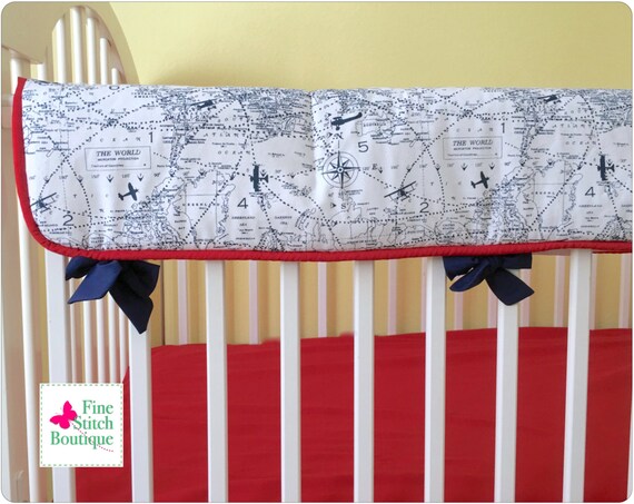 Navy Air Traffic Baby Crib Rail Cover Vintage Air Crib Rail Etsy