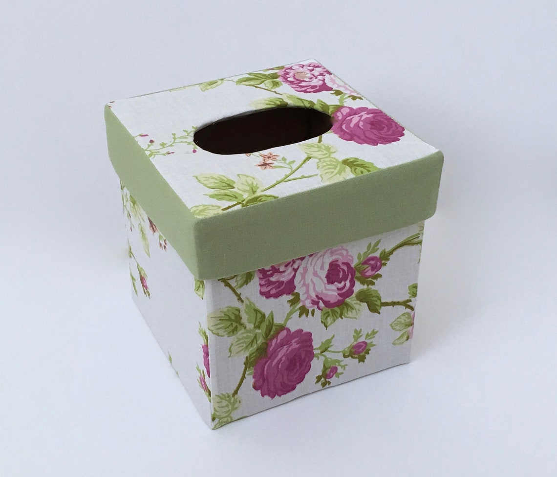 Roses TISSUE BOX COVER Roses Kleenex Box Cover Floral Etsy