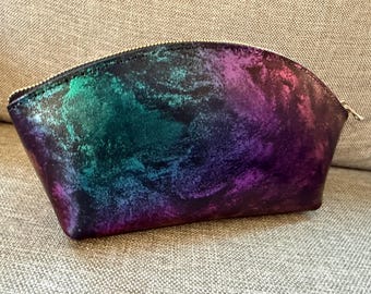 Portland Leather Goods PLG Total Eclipse Makeup Bag Pouch With Colorshifting Paint