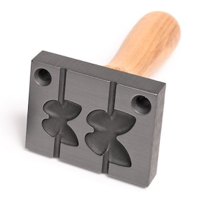 Bead press with butterfly moulds, model no. 3, horizontal mandrel guide