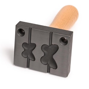 Bead press with butterfly moulds, model no. 1, horizontal mandrel guide