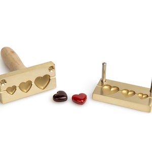Bead press three 3D hearts, horizontal mandrel guide