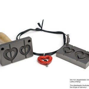 Bead press with 2 hearts, 30 and 40mm