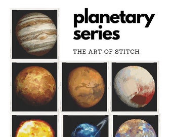 Planet Cross Stitch Pattern: Space Embroidery PDF Bundle