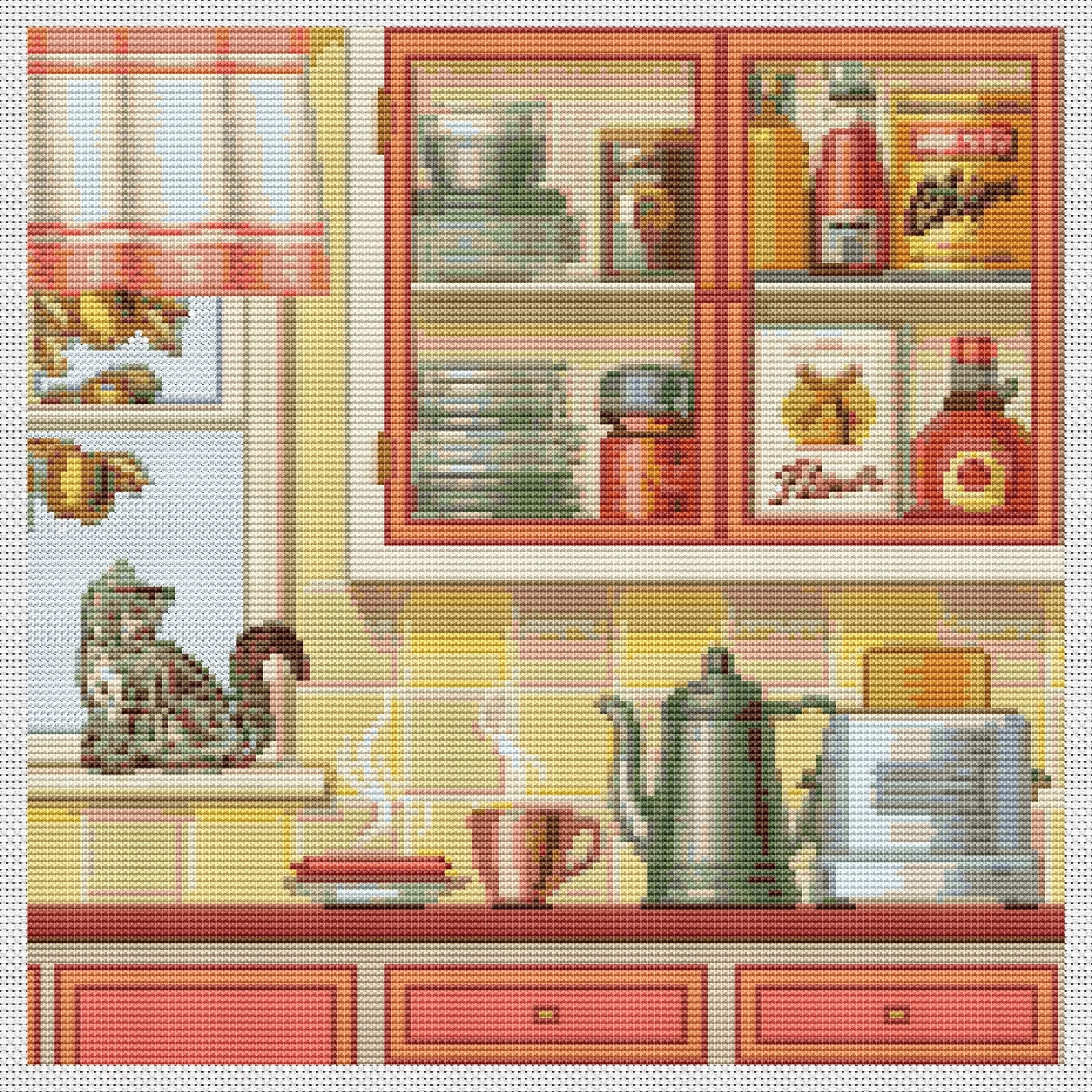 In The Kitchen Cross Stitch Pattern Etsy Cross stitch kitchen cross stitch patterns cross stitch samplers