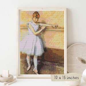 Dancer at the Barre Cross Stitch Pattern, Edgar Degas, Ballerina Art Embroidery