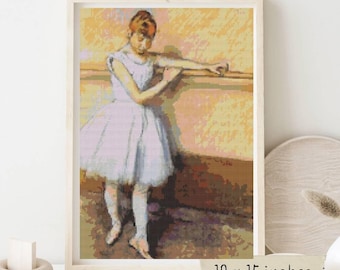 バレリーナのクロスステッチパターン、有名な絵画、Xステッチチャート
