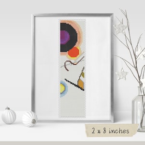 Composition VIII Bookmark Cross Stitch Pattern, Wassily Kandinsky, Abstract Art Embroidery