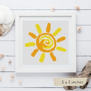 It&#39;s a Sunny Day Cross Stitch Pattern, Summer Embroidery