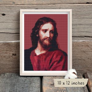 Christus dreiunddreißig Kreuzstichmuster, Heinrich Hofmann, religiöse Stickerei