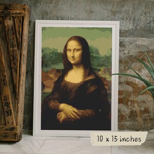 Mona Lisa Cross Stitch Pattern, Leonardo da Vinci, Art Embroidery