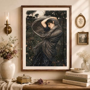 Boreas Cross Stitch Pattern PDF John William Waterhouse Pre-Raphaelite Fantasy Embroidery