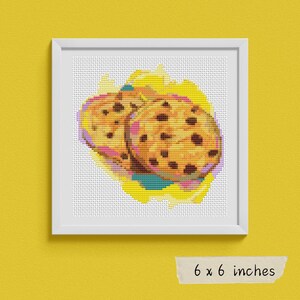 Chocolate Chip Cookies Cross Stitch Kit, Kitchen Series, Food Embroidery