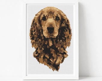 Portrait of a Dog Cross Stitch Pattern PDF Animal Embroidery