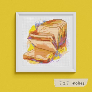 Fresh Bread Cross Stitch Kit, Kitchen Series, Food Embroidery