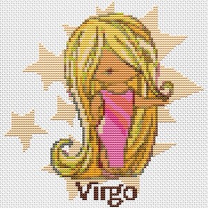 Virgo Cross Stitch Pattern, Horoscope, Astrology, Zodiac Series image 2