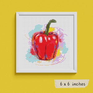 Pepper Cross Stitch Pattern PDF, Kitchen Series, Food Embroidery