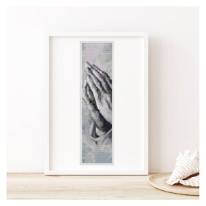 FULL KIT Praying Hands Bookmark Cross Stitch Kit, Embroidery Kit Beginner, Albrecht Durer