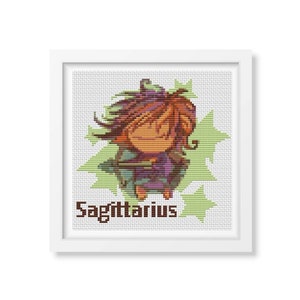 PATTERN PDF Sagittarius Cross Stitch Pattern, Embroidery Chart PDF, Horoscope, Zodiac Series image 2