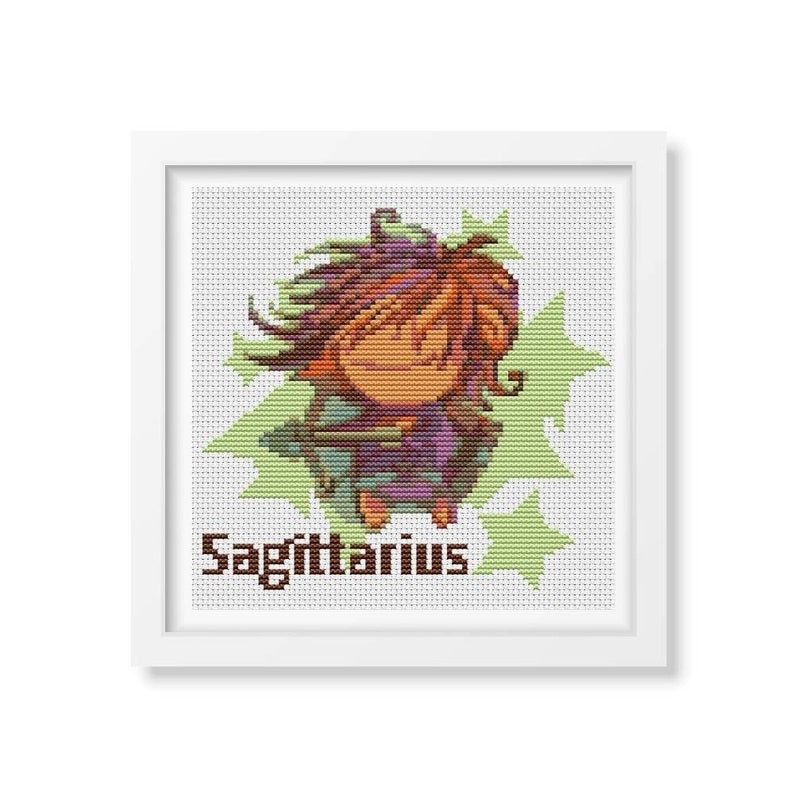 PATTERN PDF Sagittarius Cross Stitch Pattern, Embroidery Chart PDF, Horoscope, Zodiac Series image 2