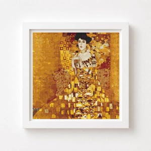 Cross Stitch Kit Portrait of Adele Bloch Bauer Gustav Klimt, Art Nouveau Embroidery