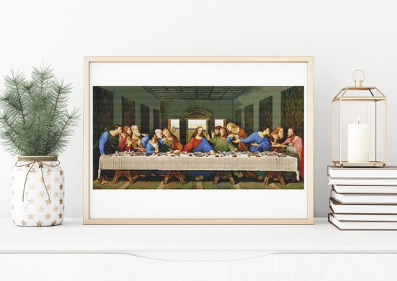 da Vinci Big Counted Cross Stitch Pattern Embroidery Chart PDF The Last Supper