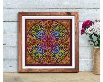 Memories Cross Stitch Kit, Mandala Embroidery Kit