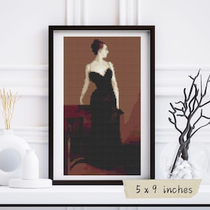 Madame X Mini Cross Stitch Pattern, John Singer Sargent, Art Embroidery