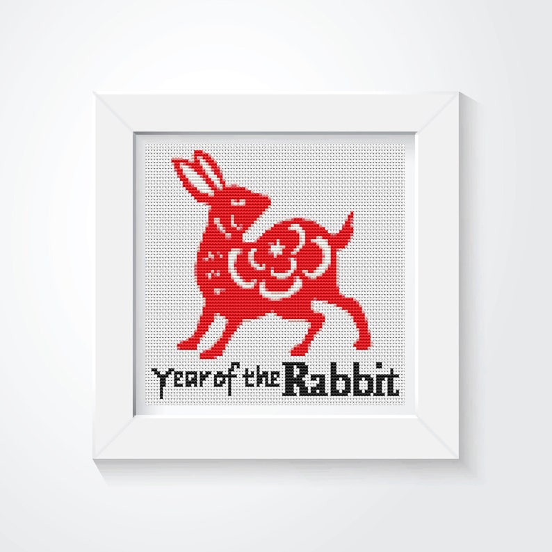 Year of the Rabbit Cross Stitch Pattern Chinese Zodiac Cross Etsy