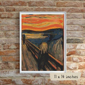 The Scream Cross Stitch Kit, Edvard Munch, Expressionist Abstract Embroidery