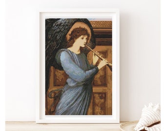 PATTERN PDF  The Angel Cross Stitch Pattern, Sir Edward Burne-Jones