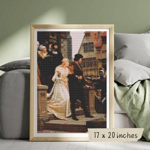 The Call to Arms Cross Stitch Pattern, Edmund Blair Leighton, Medieval Embroidery