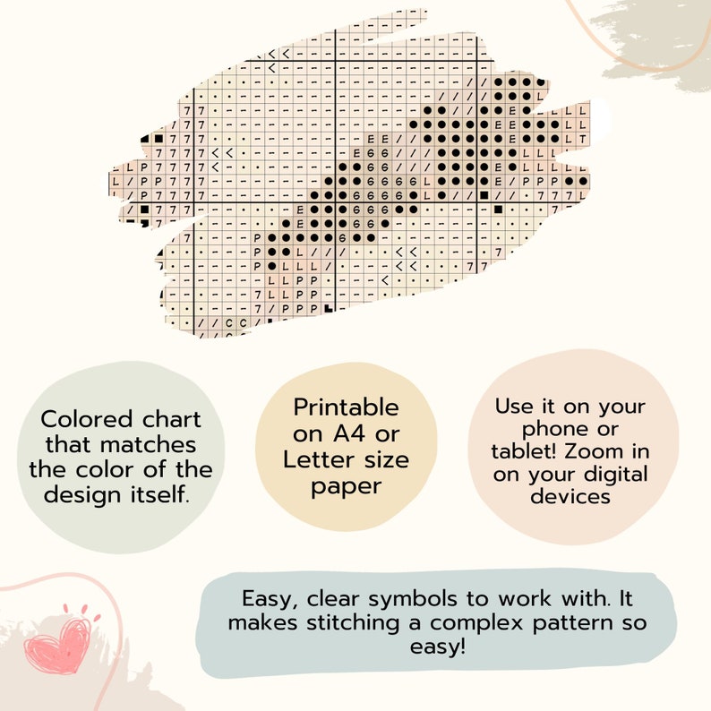 PATTERN PDF Nasturtium Cross Stitch Pattern, Floral Embroidery Chart PDF, Tanigami Konan image 5