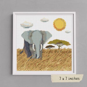 Pride of Africa Cross Stitch Pattern, Elephant, Animal Embroidery